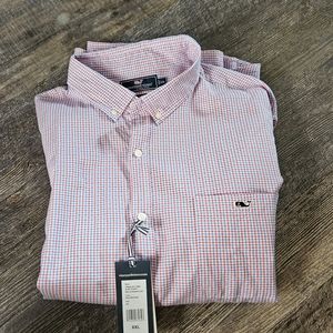 Vinyard vines slim tucker belle haven plaid sailors red shirt